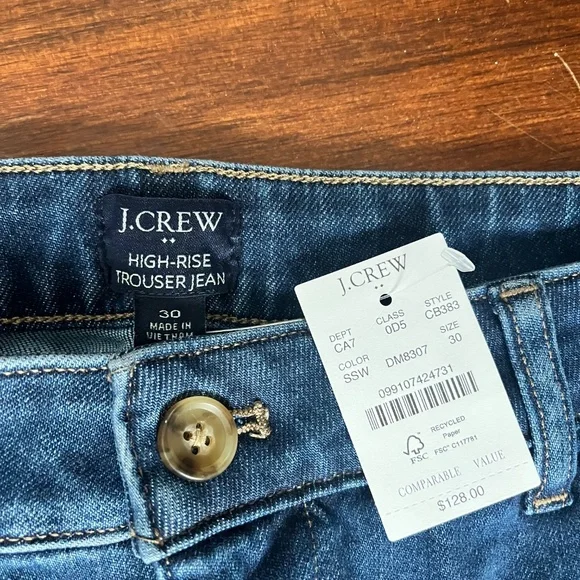 J Crew High Rise Trouser Jean Sz 30 - Picture 4 of 4